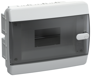 UNION Compact Корпус пластиковый ЩРВ-П-8 IP41 черная прозрачная дверь IEK UIC-KP12-V-08-41-K01  фото | Capital Power - инженерные системы