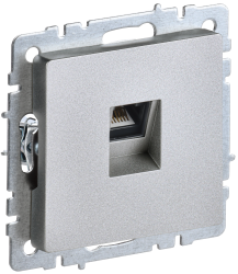Розетка компьютерная RJ45 кат.6 РК11-БрА алюминий IEK серии BRITE BR-K10-2-K47  фото | Capital Power - инженерные системы