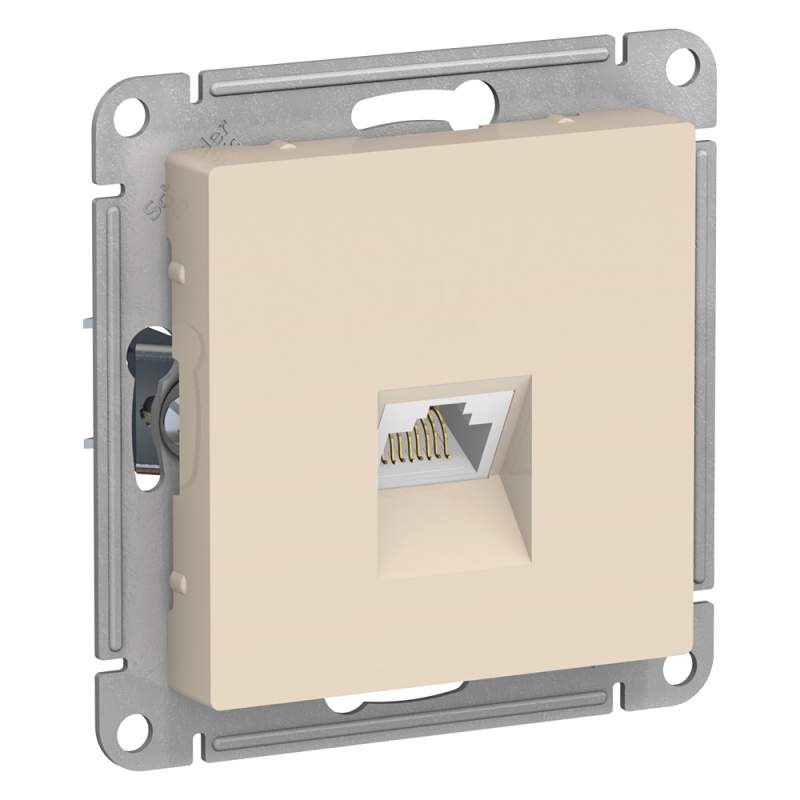 Розетка Systeme Electric серии AtlasDesign Компьютерная Rj45, Кат. 5Е, Механизм, Бежевый ATN000283  фото | Capital Power - инженерные системы