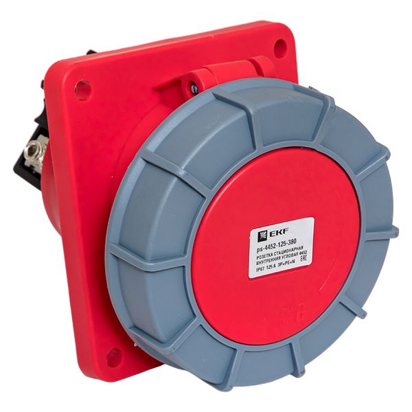 Розетка стационарная внутренняя угловая 4452 3Р+РЕ+N 125А 380В IP67 EKF PROxima PS-4452-125-380  фото | Capital Power - инженерные системы