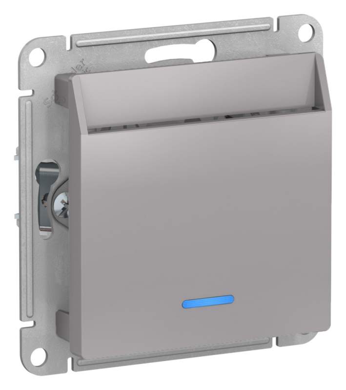 Выключатель карточный 10А Systeme Electric серии AtlasDesign, Без Задержки Времени, Механизм, Алюминий ATN000367  фото | Capital Power - инженерные системы