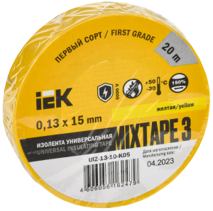 MIXTAPE 3 Изолента 0,13х15мм желтая 20м IEK UIZ-13-10-K05  фото | Capital Power - инженерные системы