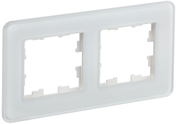Рамка 2-местная РУ-2-2-Бр стекло белый RE IEK серии BRITE BR-M22-G-41-K01  фото | Capital Power - инженерные системы