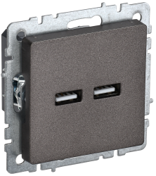 Розетка USB A+A 5В 3,1А РЮ10-1-БрТБ темная бронза IEK серии BRITE BR-U21-D31-K45  фото | Capital Power - инженерные системы
