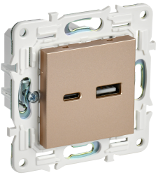 Розетка USB A+C 3,1А SK-R14Sa песочный IEK серии SKANDY SK-U22-D31-K98  фото | Capital Power - инженерные системы