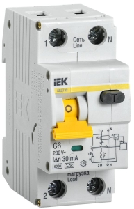 Автоматический выключатель дифференциального тока АВДТ32 C6 IEK MAD22-5-006-C-30  фото | Capital Power - инженерные системы