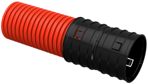 ELASTA Труба гофрированная двустенная жесткая ПНД d=125мм красная (6м) IEK EA-TG13-2-1-2-125-006-K04  фото | Capital Power - инженерные системы