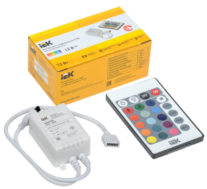 Контроллер с ПДУ ИК RGB 3 канала 12В 2А 72Вт IEK LSC1-RGB-072-IR-20-12-W  фото | Capital Power - инженерные системы