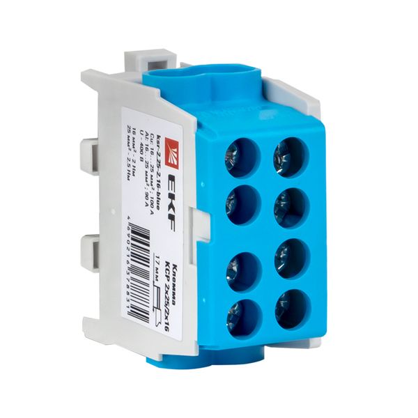 Клемма распределительная КСР с двойным винтом 2x25/2x16 синяя EKF PROxima KSR-2.25-2.16-BLUE  фото | Capital Power - инженерные системы