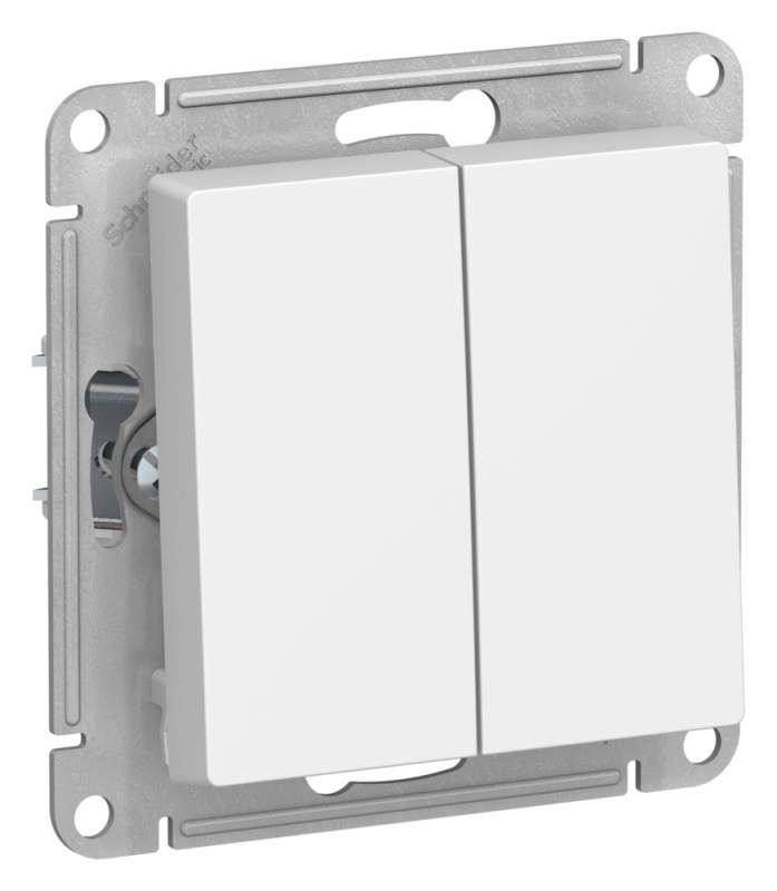 Выключатель 2-клавишный Systeme Electric серии AtlasDesign, Сх.5, 10Ах, Механизм, Лотос ATN001351  фото | Capital Power - инженерные системы