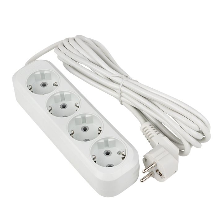 Удлинитель "Эксперт" 4 гнезда 5 метра 13А/3,0кВт с заземлением ПВС 3х1 EKF PROxima UBA16-310-4-05  фото | Capital Power - инженерные системы