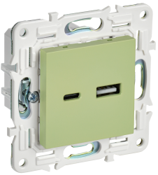 Розетка USB A+C 3,1А SK-R14G мятный IEK серии SKANDY SK-U22-D31-K06  фото | Capital Power - инженерные системы