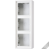 Коробка Jung LS серия слоновая кость 3-ая для накладного монтажа с основанием LS583AW