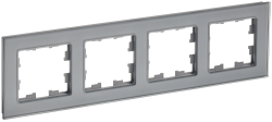 Рамка 4 -местная РУ-4-2-БрСе стекло серый IEK серии BRITE BR-M42-G-K03  фото | Capital Power - инженерные системы