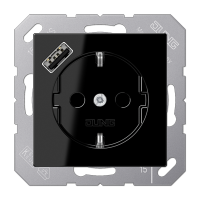 Розетка Jung A серия черная SCHUKO® с 1 USB-портом типа A A1520-18ASW A1520-18ASW  фото | Capital Power - инженерные системы