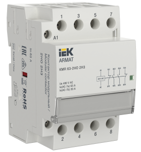 ARMAT Контактор модульный KMR 63А 48В AC 2НО 2НЗ IEK AR-KMR10-063-22-048  фото | Capital Power - инженерные системы