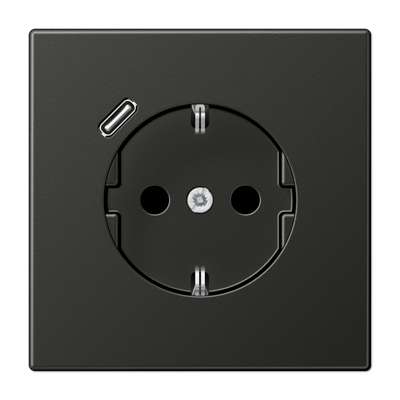 Розетка Jung LS серия Антрацит SCHUKO® с USB-интерфейсом с 1 USB-портом типа A LS серия Антрацит AL1520-18CAN-L AL1520-18CAN-L  фото | Capital Power - инженерные системы