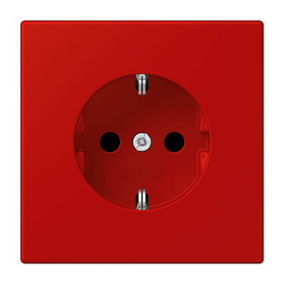 Розетка Jung Les Couleurs® Le Corbusier rouge vermillon 31 SCHUKO® со встроенной повышенной защитой от прикосновения LC1520KI32090 LC1520KI32090  фото | Capital Power - инженерные системы