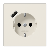 Розетка Jung LS серия Слоновая кость SCHUKO® с USB-интерфейсом с 1 USB-портом типа A LS1520-18A LS1520-18A  фото | Capital Power - инженерные системы
