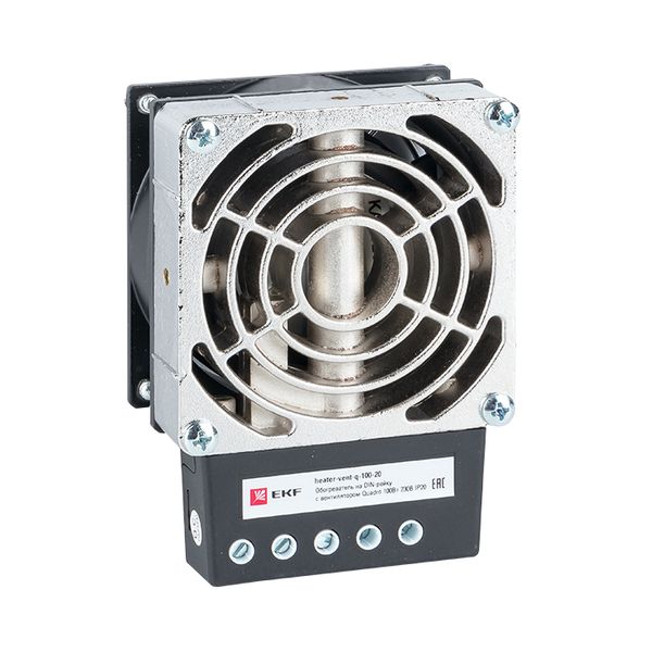 Обогреватель на DIN-рейку с вентилятором 100Вт 230В IP20 Quadro EKF PROxima HEATER-VENT-Q-100-20  фото | Capital Power - инженерные системы