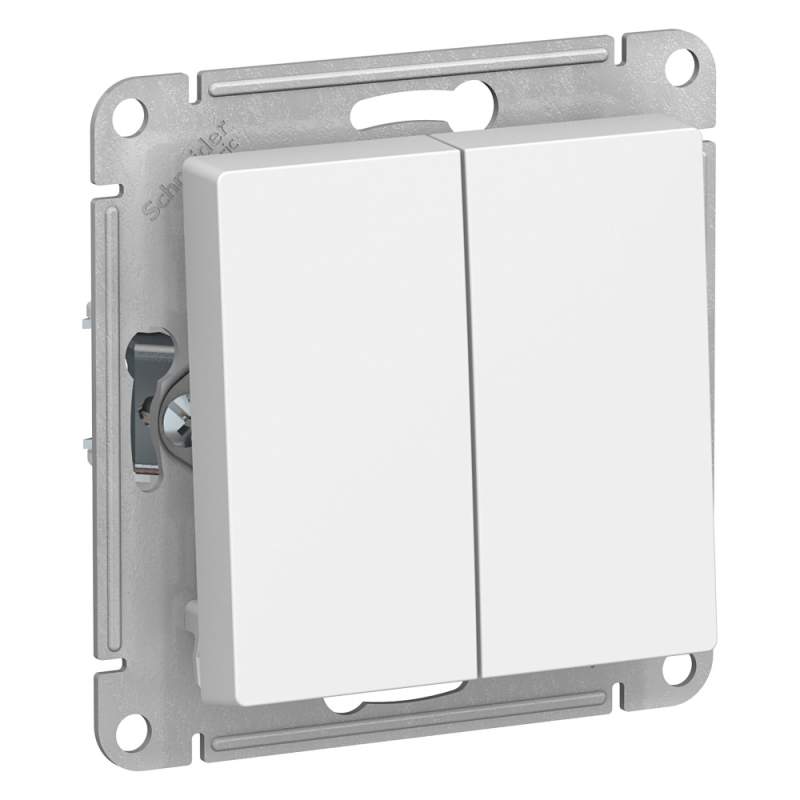 Переключатель 2-клавишный Systeme Electric серии AtlasDesign, Сх.6/2, 10Ах, Механизм, Белый ATN000165  фото | Capital Power - инженерные системы