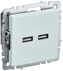 Розетка USB A+A 5В 3,1А РЮ10-1-БрЖ жемчуг IEK серии BRITE BR-U21-D31-K36  фото | Capital Power - инженерные системы