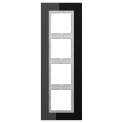 Рамка Jung LS Plus Черное стекло 4 поста LSP984GLSW LSP984GLSW  фото | Capital Power - инженерные системы