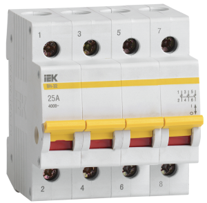 KARAT Выключатель нагрузки (мини-рубильник) ВН-32 4P 25А IEK MNV10-4-025  фото | Capital Power - инженерные системы