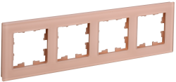 Рамка 4-местная РУ-4-2-БрП стекло персиковый матовый IEK серии BRITE BR-M42-G-31-K96  фото | Capital Power - инженерные системы