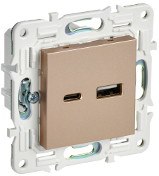 Розетка USB A+C 18Вт SK-R13Sa песочный IEK серии SKANDY SK-U22-018-K98  фото | Capital Power - инженерные системы
