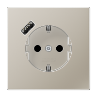 Розетка Jung LS серия Нержавеющая сталь SCHUKO® с USB-интерфейсом с 1 USB-портом типа A LS серия Нержавеющая сталь ES1520-18A-L ES1520-18A-L  фото | Capital Power - инженерные системы