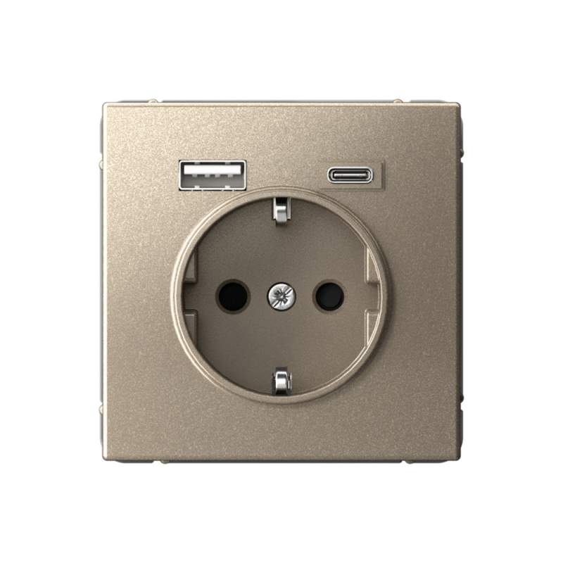 Розетка USB Systeme Electric серии ArtGallery комбо: 16А с 2 USB A+C, 5В/2,4А/3,0А, 2х5В/1,5А, механизм, ШАМПАНЬ GAL000532  фото | Capital Power - инженерные системы