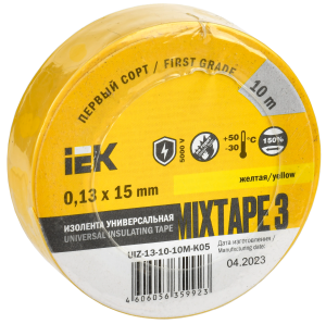 MIXTAPE 3 Изолента 0,13х15мм желтая 10м IEK UIZ-13-10-10M-K05  фото | Capital Power - инженерные системы