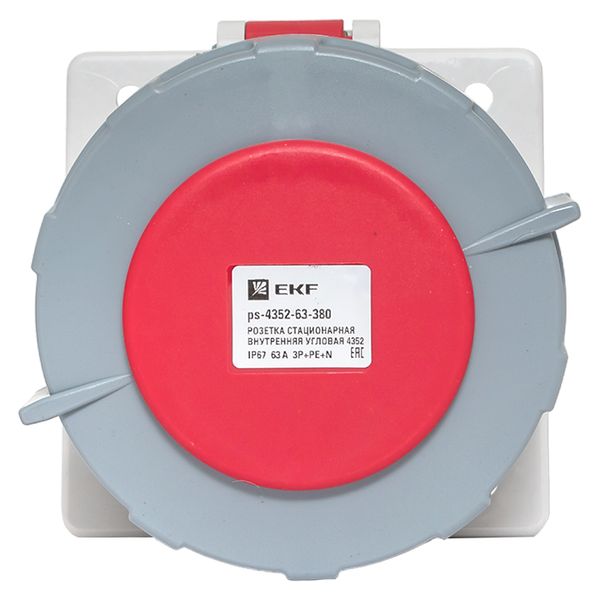 Розетка стационарная внутренняя угловая 4252 3Р+РЕ+N 32А 380В IP67 EKF PROxima PS-4252-32-380  фото | Capital Power - инженерные системы