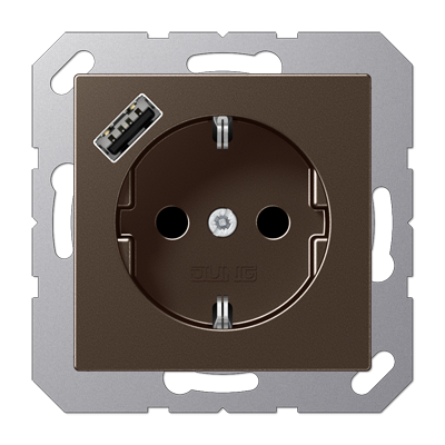 Розетка Jung A серия Мокко SCHUKO® с с 1 USB-портом типа A A1520-18AMO A1520-18AMO  фото | Capital Power - инженерные системы
