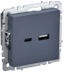 Розетка USB A+C 18Вт РЮ11-1-БрМ маренго IEK серии BRITE BR-U22-018-K35  фото | Capital Power - инженерные системы