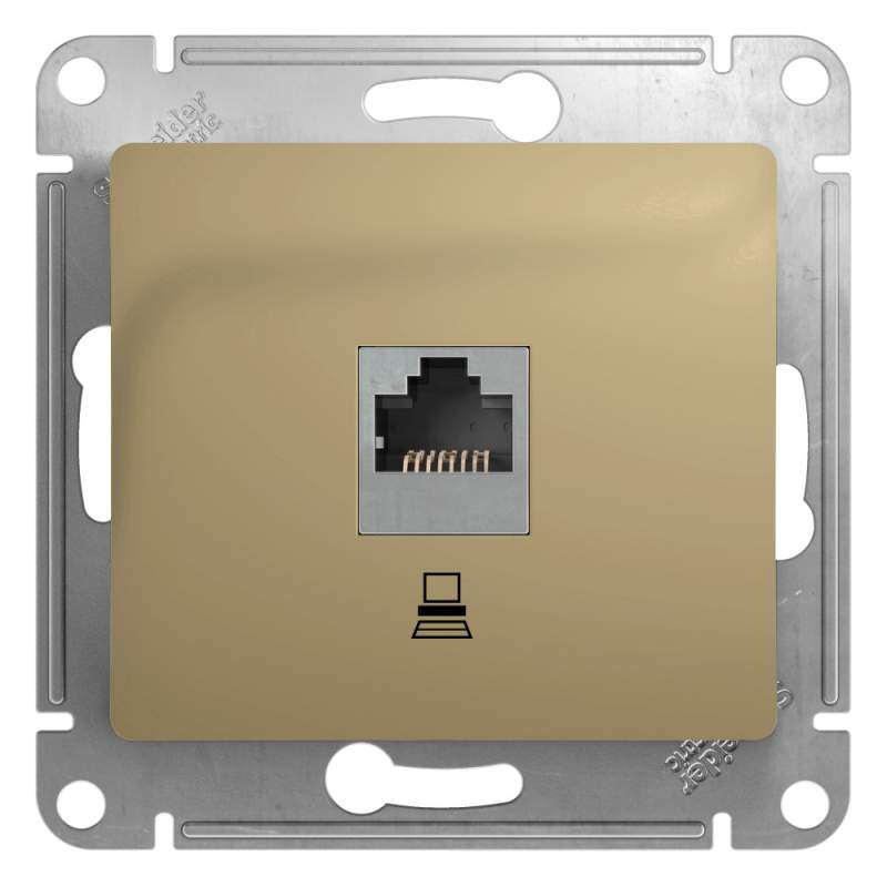 Розетка Systeme Electric серии Glossa компьютерная RJ45 кат.5Е, механизм, ТИТАН GSL000481K  фото | Capital Power - инженерные системы