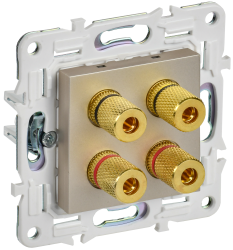 Аудиорозетка 4-местная SK-A01Sh шампань IEK серии SKANDY SK-S40-K37  фото | Capital Power - инженерные системы