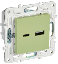 Розетка USB A+C 18Вт SK-R13G мятный IEK серии SKANDY SK-U22-018-K06  фото | Capital Power - инженерные системы