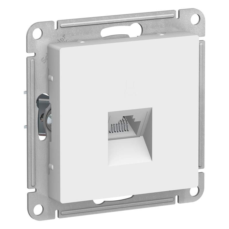 Розетка Systeme Electric серии AtlasDesign Компьютерная Rj45, Кат. 5Е, Механизм, Белый ATN000183  фото | Capital Power - инженерные системы