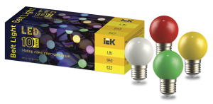 LIGHTING Набор ламп светодиодных декоративных G45 шар 1Вт 230В MIX E27 10 шт IEK LLE-G45-1-230-MIX-E27-10  фото | Capital Power - инженерные системы