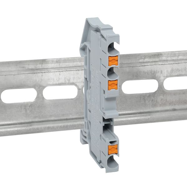 Клеммная колодка пружинная 2,5 Push-in 3 вывода серая PIT-2,5-3  фото | Capital Power - инженерные системы