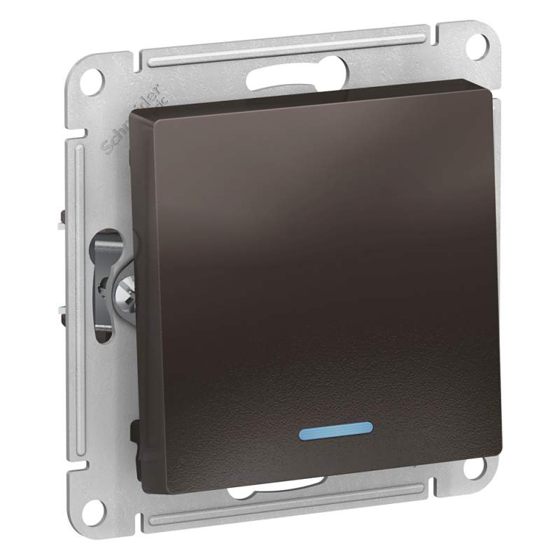 Выключатель с подсветкой Systeme Electric серии AtlasDesign, Сх.1А, 10Ах, Механизм, Мокко ATN000613  фото | Capital Power - инженерные системы