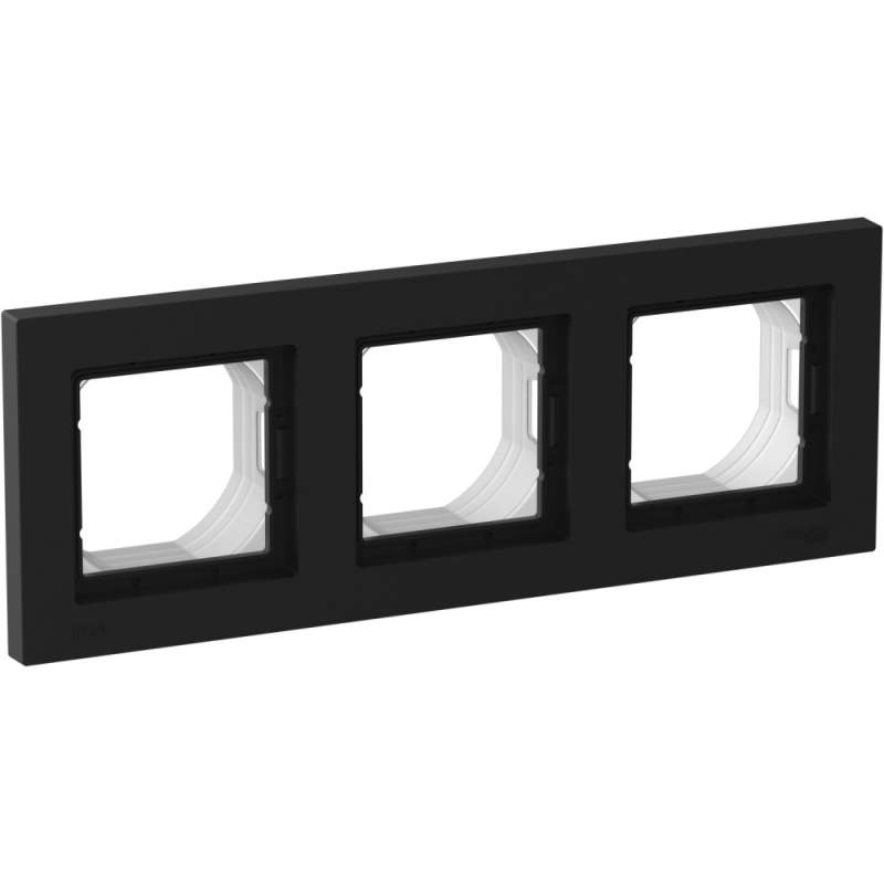 Рамка Systeme Electric серии AtlasDesign Aqua 3 поста IP44, Карбон ATN441003  фото | Capital Power - инженерные системы
