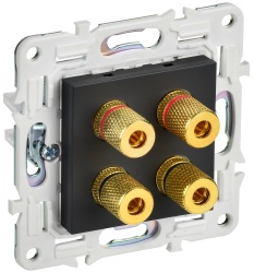 Аудиорозетка 4-местная SK-A01Bl черный IEK серии SKANDY SK-S40-K02  фото | Capital Power - инженерные системы