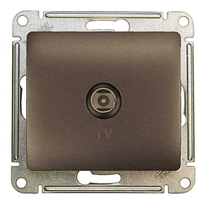 Розетка TV Systeme Electric серии Glossa проходная 4DB, механизм, ГРАФИТ GSL001392  фото | Capital Power - инженерные системы