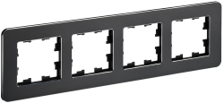 Рамка 4-местная РУ-4-1-Бр металл черный RE IEK серии BRITE BR-M42-M-01-K02  фото | Capital Power - инженерные системы