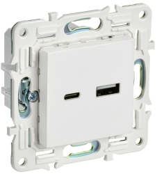 Розетка USB A+C 18Вт SK-R13W арктический белый IEK серии SKANDY SK-U22-018-K01  фото | Capital Power - инженерные системы