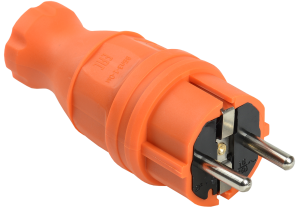 ВБп3-1-0м Вилка прямая ОМЕГА IP44 каучук оранжевая IEK PKR01-016-2-K09  фото | Capital Power - инженерные системы