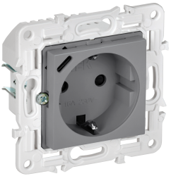 Розетка с заземлением с защитными шторками 16А с USB C 18Вт SK-R17Gr серый IEK серии SKANDY SK-R14-16-U14-018-K03  фото | Capital Power - инженерные системы